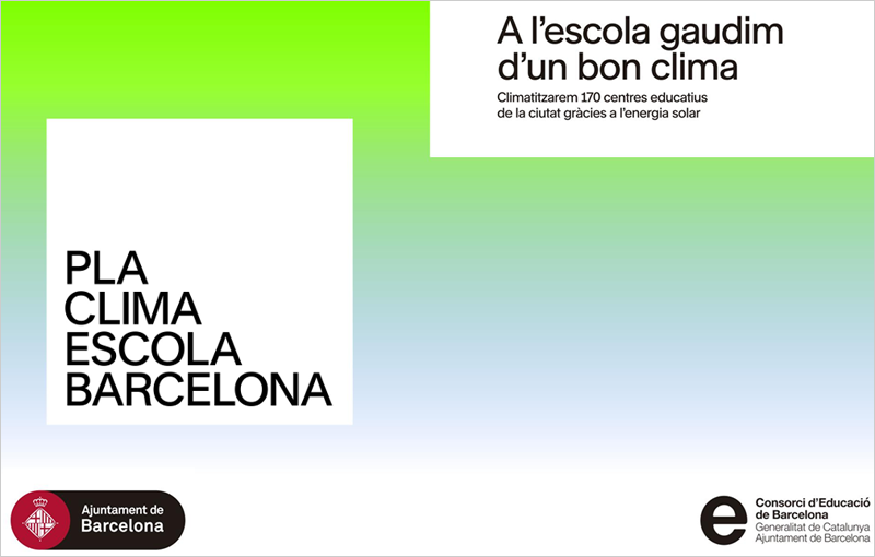 Climatización de 170 centros educativos hasta 2029 con sistemas de aerotermia y placas fotovoltaicas dentro del Plan Clima Escuela Barcelona