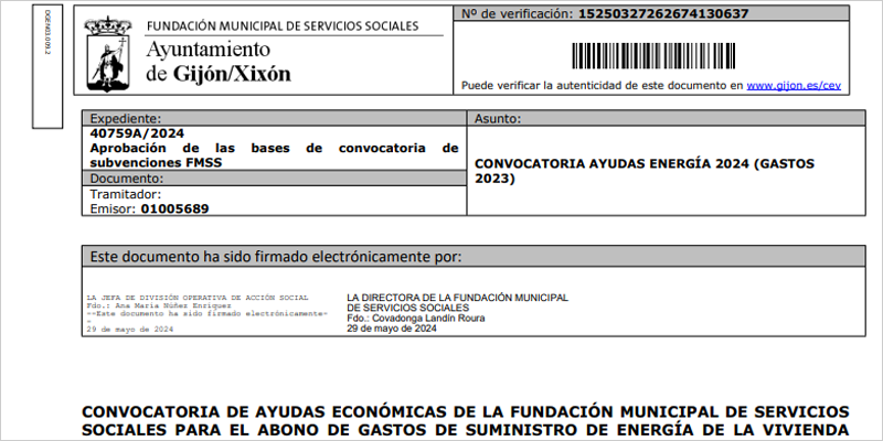 Ayudas para cubrir los gastos de energía en la vivienda habitual para la ciudadanía de Gijón