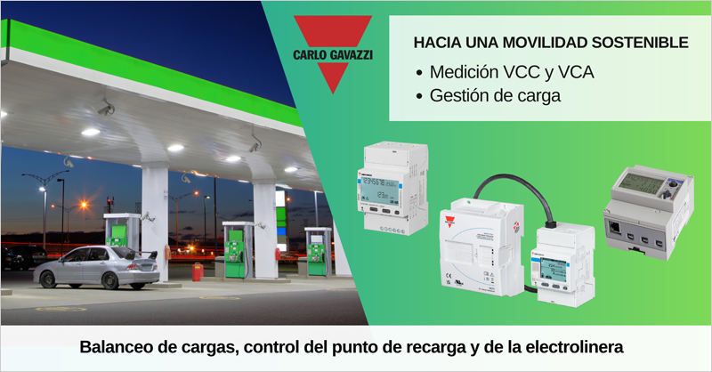 Soluciones de Carlo Gavazzi para el punto de recarga del VE y el control de la electrolinera