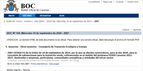 Más de 9 millones de euros en ayudas para eficiencia energética y uso de renovables en Canarias