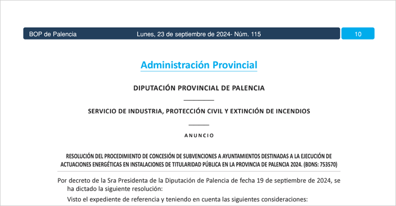 Un total de 14 ayuntamientos palentinos resultan beneficiarios para actuaciones de mejora energética 