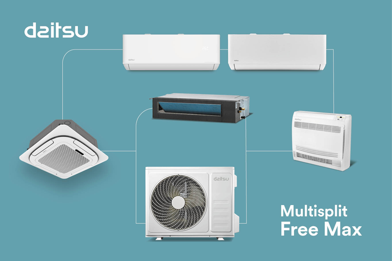 El nuevo sistema Daitsu Multisplit Free Max de Eurofred cuenta con una calificación de eficiencia energética A++