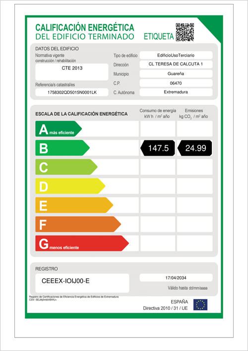 Los edificios de la Diputación de Badajoz obtienen certificados de eficiencia energética