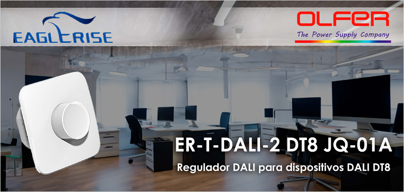 Nuevo regulador ER-T-DALI-2 DT8 JQ-01A para dispositivos DALI DT8 distribuido por Electrónica OLFER