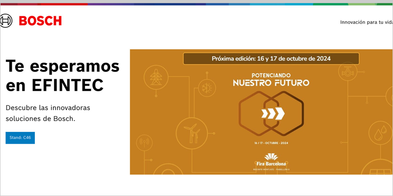 Las soluciones de climatización y calefacción de Bosch Home Comfort se exponen en Efintec 2024