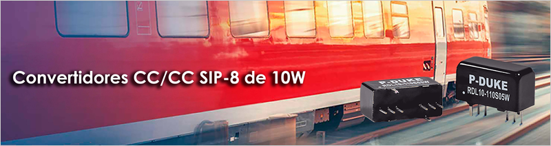 Electrónica OLFER distribuye la serie RDL10W de convertidores CC/CC encapsulados SIP-8