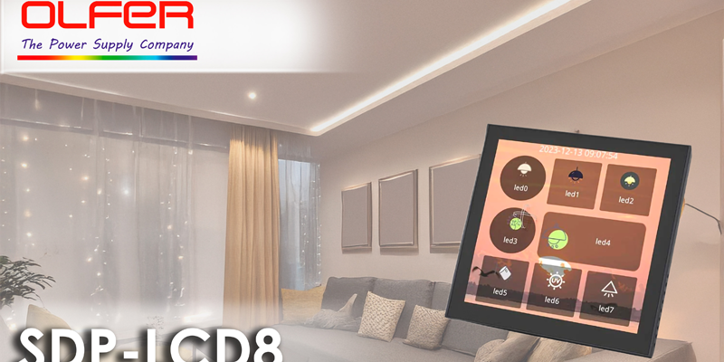 Electrónica OLFER presenta su nuevo display SDP-LCD8 para el control y la automatización de la iluminación