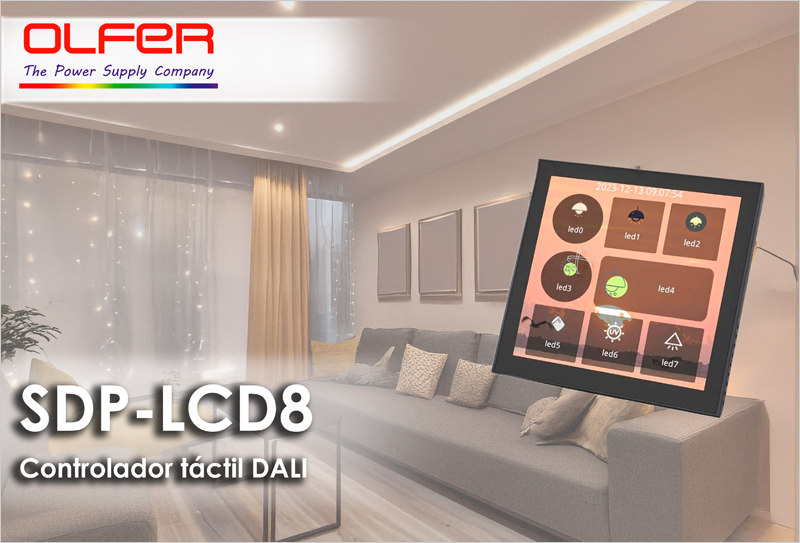 Electrónica OLFER presenta su nuevo display SDP-LCD8 para el control y la automatización de la iluminación