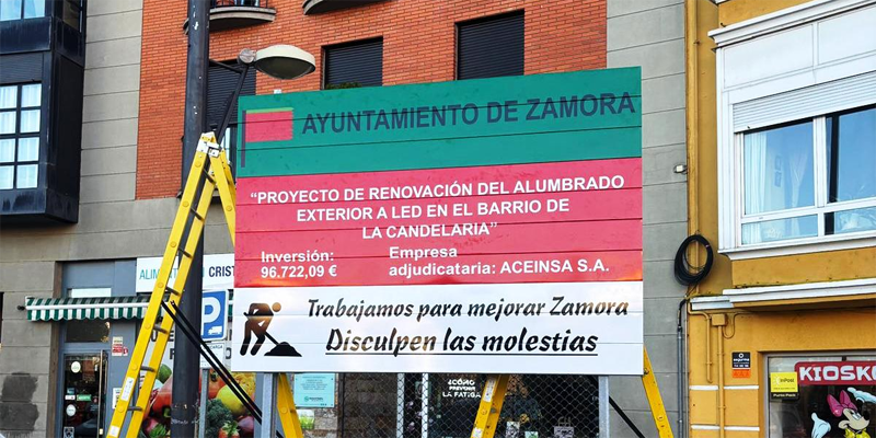 En marcha la renovación del alumbrado público con tecnología LED del barrio de La Candelaria en Zamora