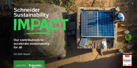 Publicados los resultados de sostenibilidad para el tercer trimestre de 2024 de Schneider Electric