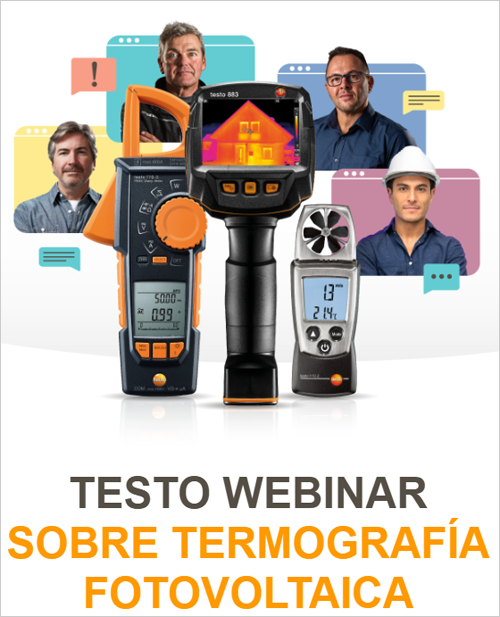 Testo llevará a cabo un webinar sobre aspectos determinantes en termografía fotovoltaica