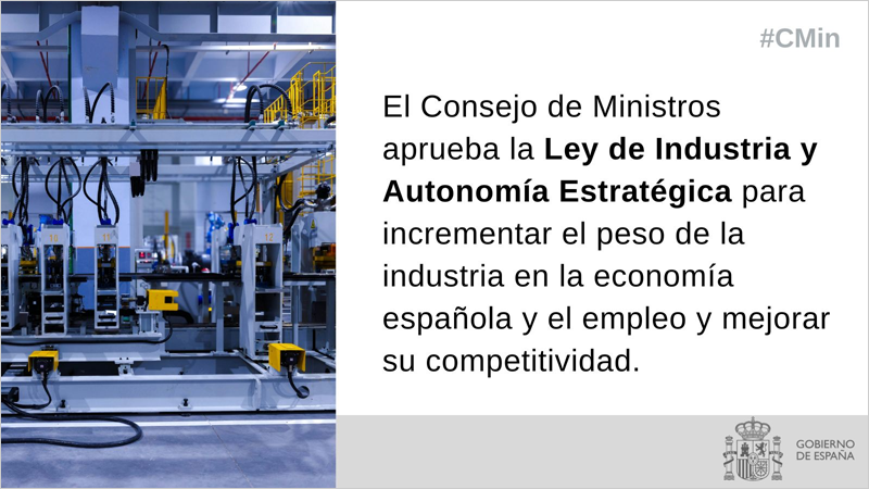 Aprobada la Ley de Industria y Autonomía Estratégica para contribuir a la descarbonización y transformación digital
