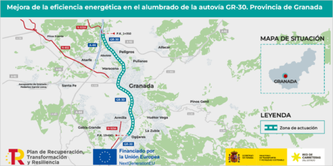 Licitadas las obras para mejorar la eficiencia energética del alumbrado de la GR-30 en Granada