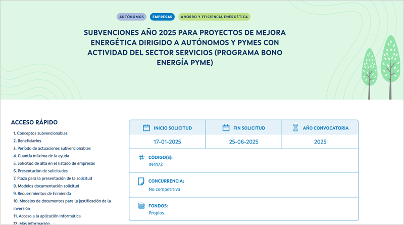 Abierto el plazo de solicitud del Bono Energía Pyme en Galicia para mejoras de eficiencia energética