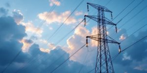 Imagen hiperrealista de un poste de energía eléctrica, simbolizando la ampliación de la red en Cataluña.