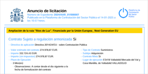 Valladolid amplía la ruta ‘Ríos de Luz’ con dos nuevos edificios que renovarán su iluminación por LED
