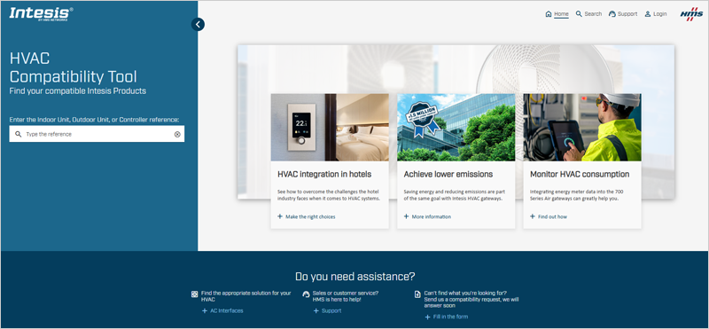 Intesis dispone de varias pasarelas para la integración de bombas de calor Air to Water y compatibles con la herramienta HVAC Compatibility Tool