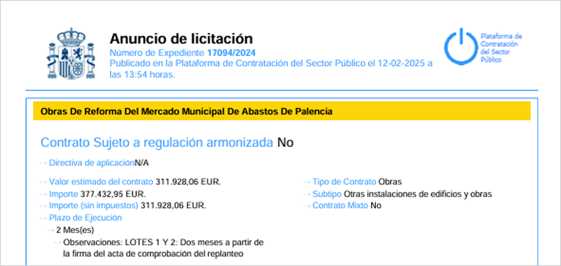 La reforma del Mercado de Abastos de Palencia para mejorar su eficiencia energética sale a licitación