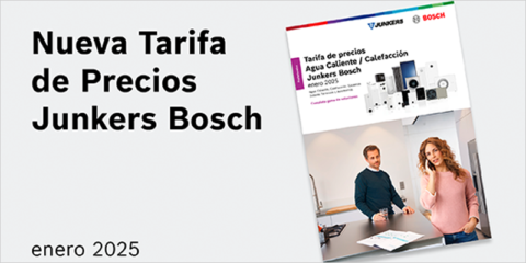 La tarifa de precios 2025 de Junkers Bosch incluye novedades en agua caliente sanitaria y calefacción
