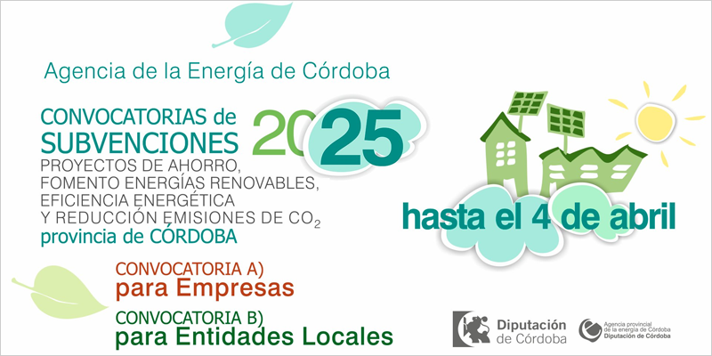 Ayudas para que entidades locales y empresas de la provincia de Córdoba mejoren su eficiencia energética