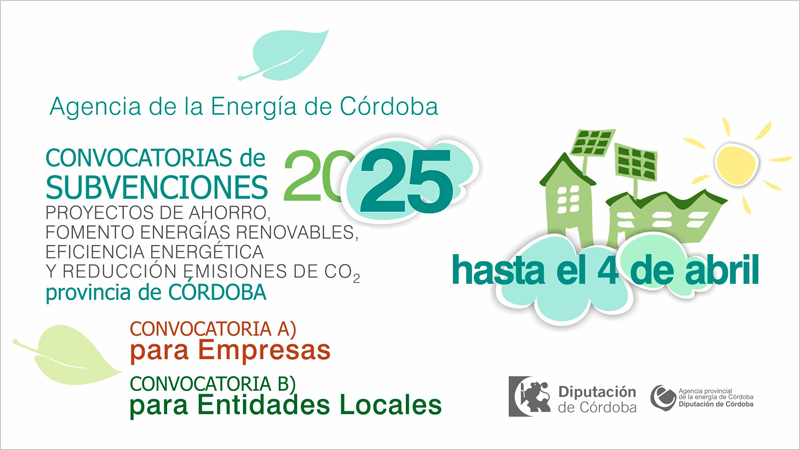 Ayudas para que entidades locales y empresas de la provincia de Córdoba mejoren su eficiencia energética