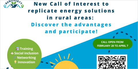 Convocatoria del proyecto Renoverty para combatir la pobreza energética rural con soluciones energéticas