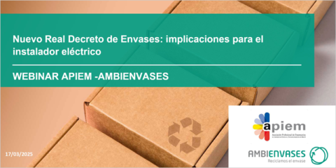 Un webinar de AMBIENVASES forma al instalador eléctrico sobre envases comerciales e industriales