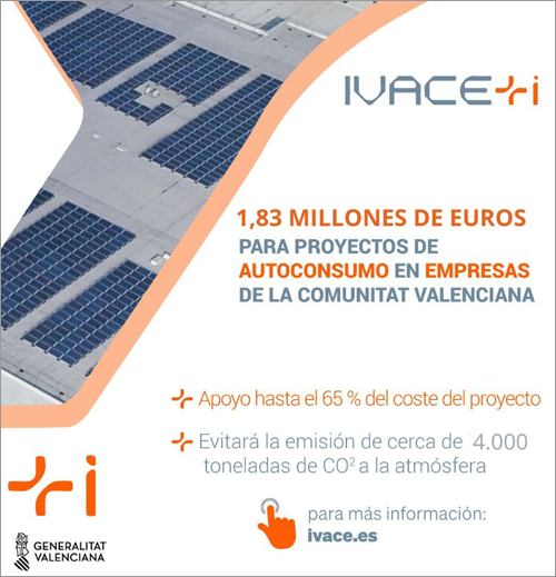 Nuevo lote de ayudas para apoyar 81 proyectos de autoconsumo en empresas de la Comunidad Valenciana