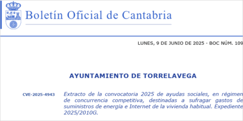 Abierto el plazo de solicitud de las ayudas para gastos de suministros energéticos en Torrelavega