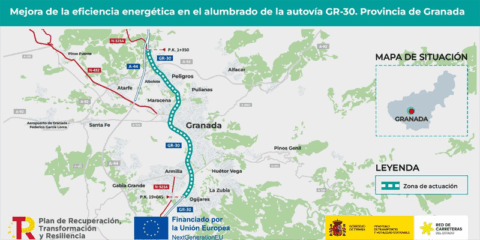 Adjudicada la mejora energética del alumbrado de la autovía GR-30 en la provincia de Granada