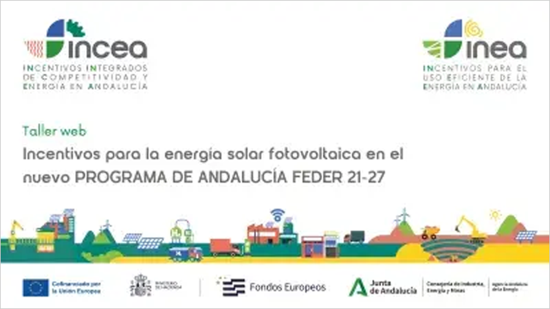 Taller web sobre los incentivos para la energía solar fotovoltaica en el Programa de Andalucía Feder 21-27