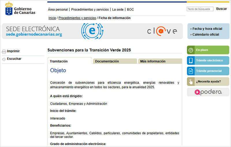 El Gobierno de Canarias convoca ayudas para la mejora de la eficiencia energética e impulsar las renovables