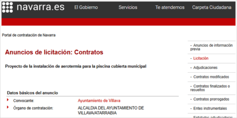 La instalación de aerotermia en la piscina cubierta municipal de Villava sale a licitación