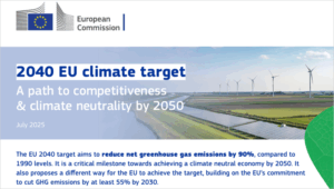 La CE propone una reducción del 90% en las emisiones netas de GEI como objetivo climático para 2040