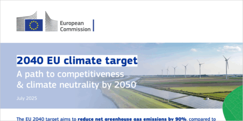 La CE propone una reducción del 90% en las emisiones netas de GEI como objetivo climático para 2040