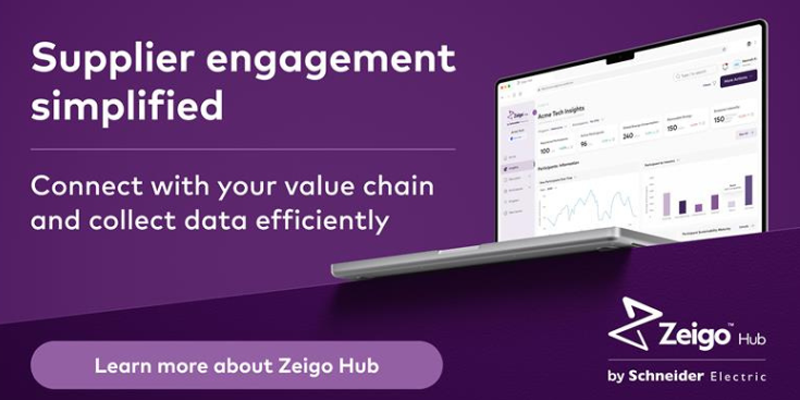 La plataforma Zeigo Hub by Schneider Electric acelera la descarbonización de la cadena de suministro