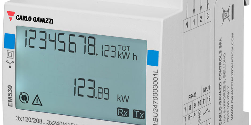 EM530 RG, nuevo medidor de energía trifásico de Carlo Gavazzi para renovación de instalaciones