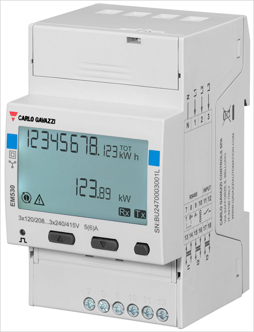 EM530 RG, nuevo medidor de energía trifásico de Carlo Gavazzi para renovación de instalaciones