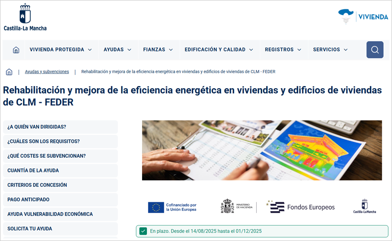 Las ayudas para mejorar la eficiencia energética de viviendas de Castilla-La Mancha se amplían en 6 millones