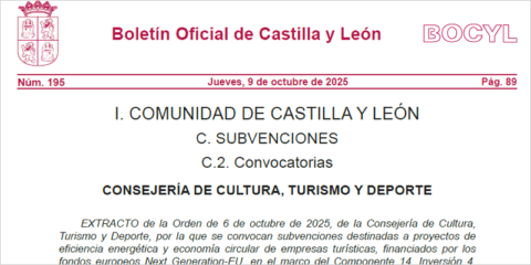 Nuevas ayudas para proyectos de eficiencia energética en empresas turísticas de Castilla y León