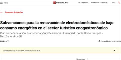 Navarra convoca ayudas para la mejora energética de los electrodomésticos en el sector turístico enogastronómico