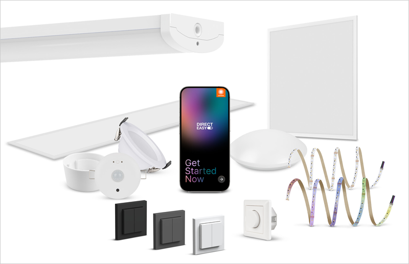 El sistema de gestión de la iluminación Direct Easy de LEDVANCE permite controlar hasta 40 luminarias por zona