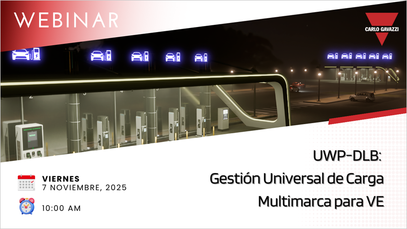 Webinar de Carlo Gavazzi sobre la gestión de UWP-DLB de carga multimarca para vehículo eléctrico