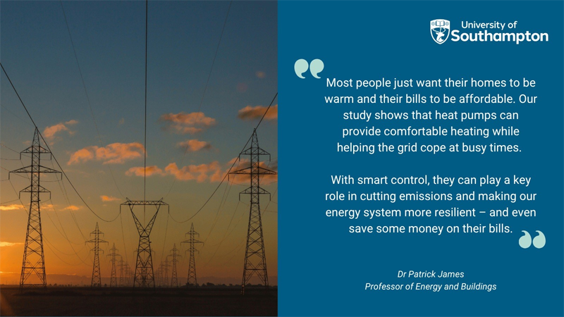 Las bombas de calor inteligentes, clave para equilibrar la red eléctrica según un estudio de la Universidad de Southampton