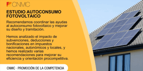 La CNMC analiza en un informe las ayudas al autoconsumo fotovoltaico y ofrece recomendaciones