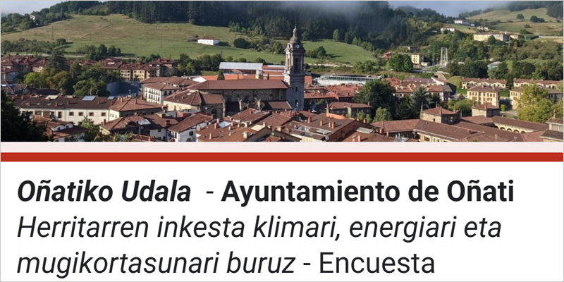 Encuesta ciudadana para la elaboración del Plan Local de Clima y Energía de Oñati