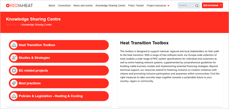 Las herramientas del proyecto REDI4Heat ayudarán a los países de la UE a acelerar la descarbonización de la calefacción y la refrigeración