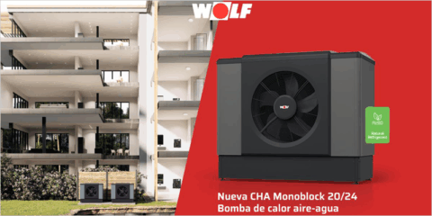 La nueva bomba de calor aire-agua CHA Monoblock 20/24 de WOLF cuenta con clase energética A+++