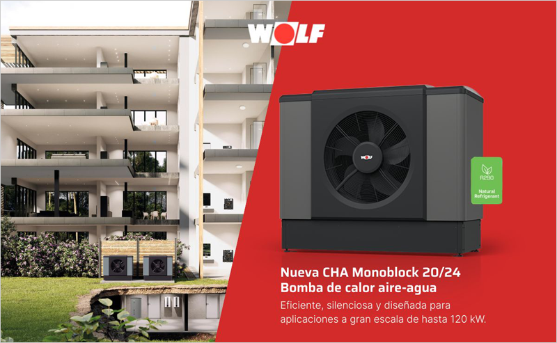 Máxima eficiencia y sostenibilidad con la nueva bomba de calor aire-agua CHA Monoblock 20/24 de WOLF