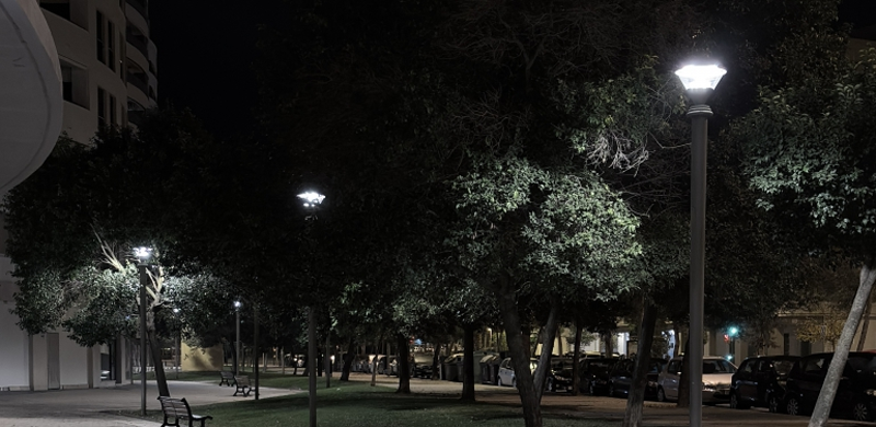 Concluye la renovación de luminarias por tecnología LED en la barriada de Pescadería en Huelva